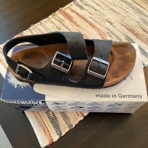 Birkenstock Milano backstrap sandals, size 40 narrow, black